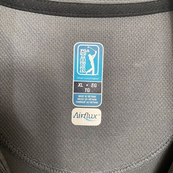 PGA Tour Air Flux XL pull over long sleeves gray / black band collar 1/4” zip - Picture 7 of 7